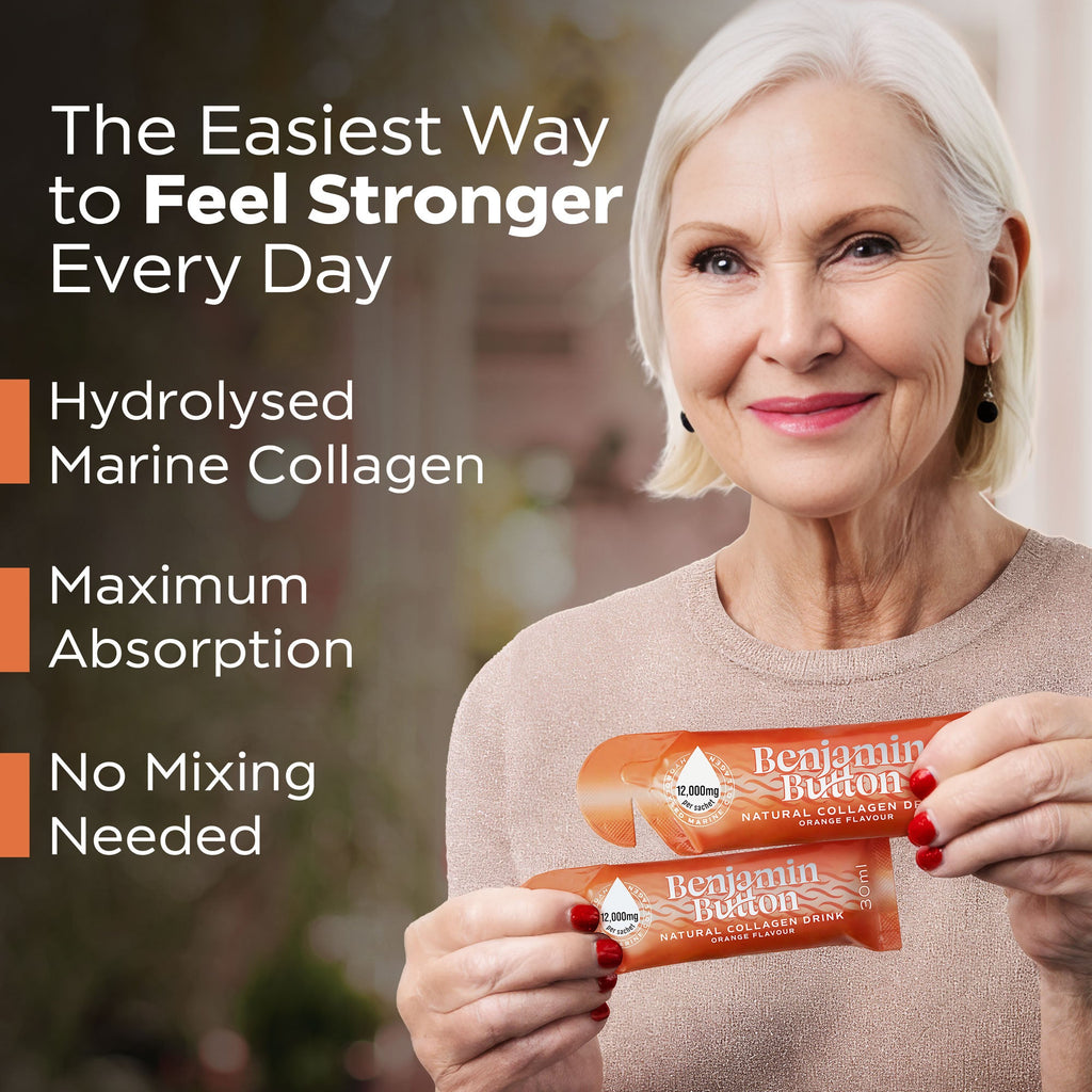 Benjamin Button 12,000mg Marine Collagen Drink - Orange Liquid Sachets