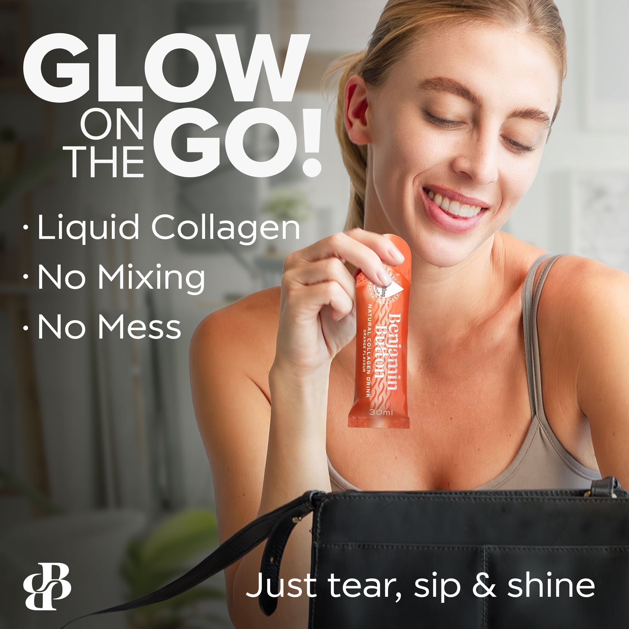 Benjamin Button 12,000mg Marine Collagen Drink - Orange Liquid Sachets