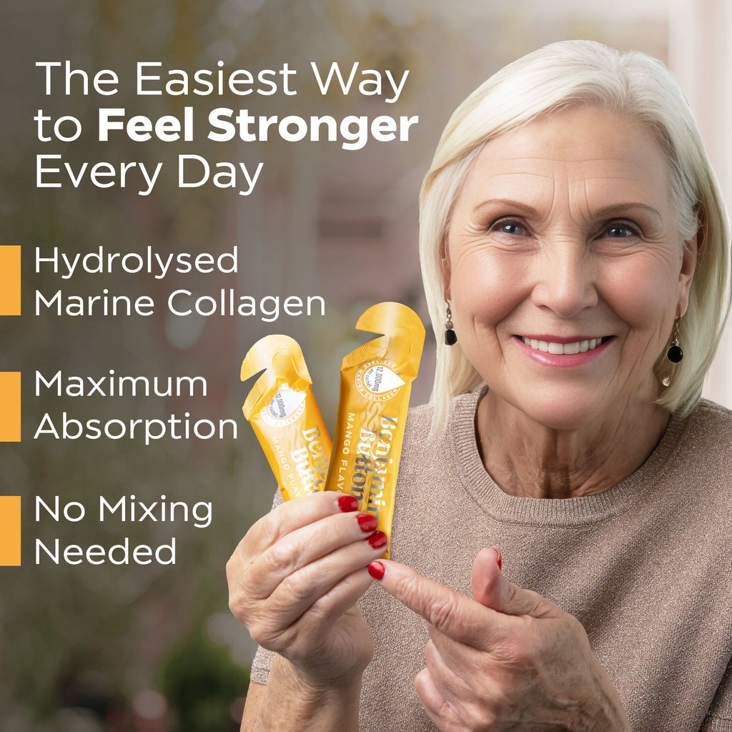 Benjamin Button 12,000mg Marine Collagen Drink - Mango Liquid Sachets