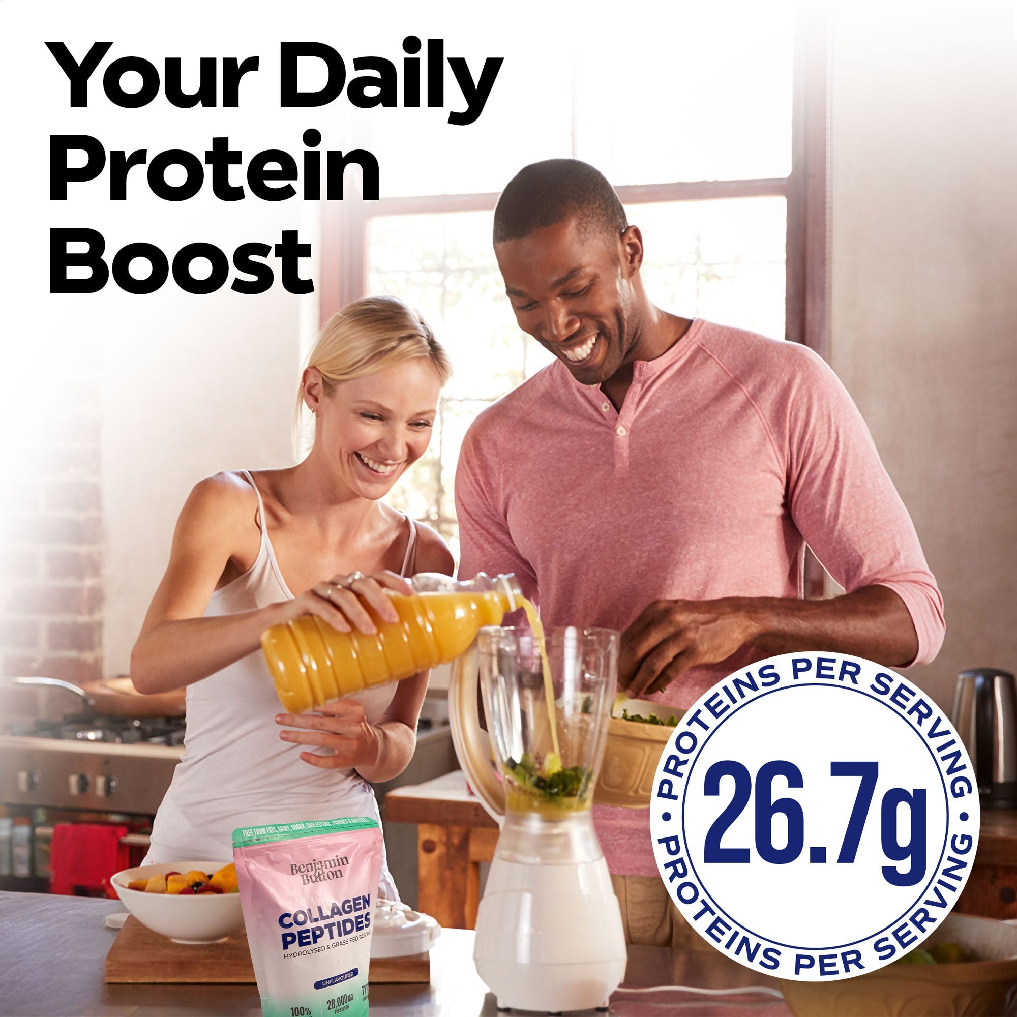 Benjamin Button Bovine Collagen Peptides Powder – 400g – Unflavoured