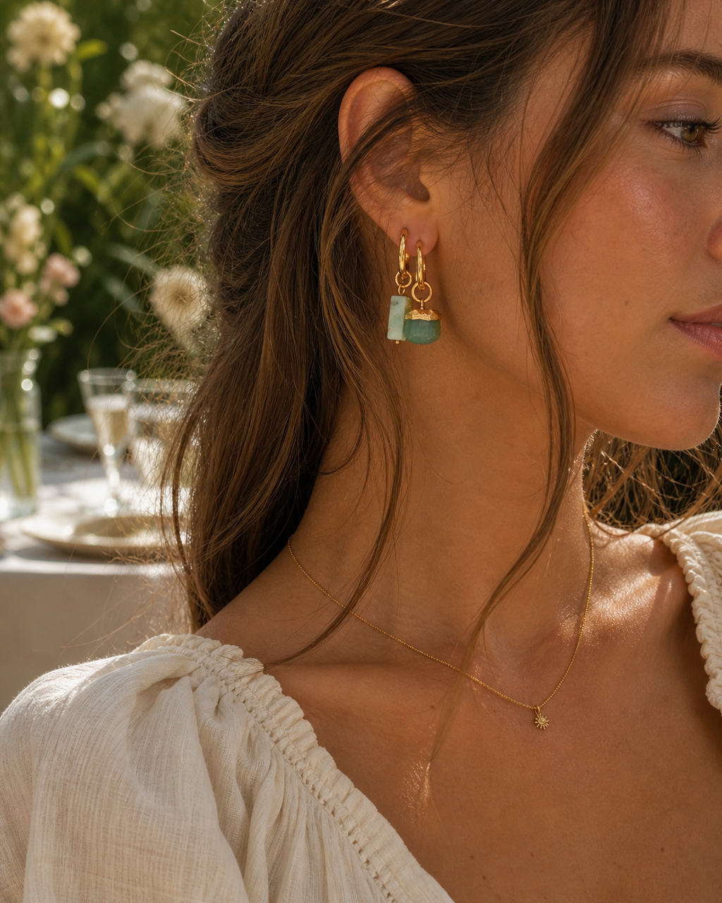 Birdie Mismatch Gold Tone Hoop Earrings