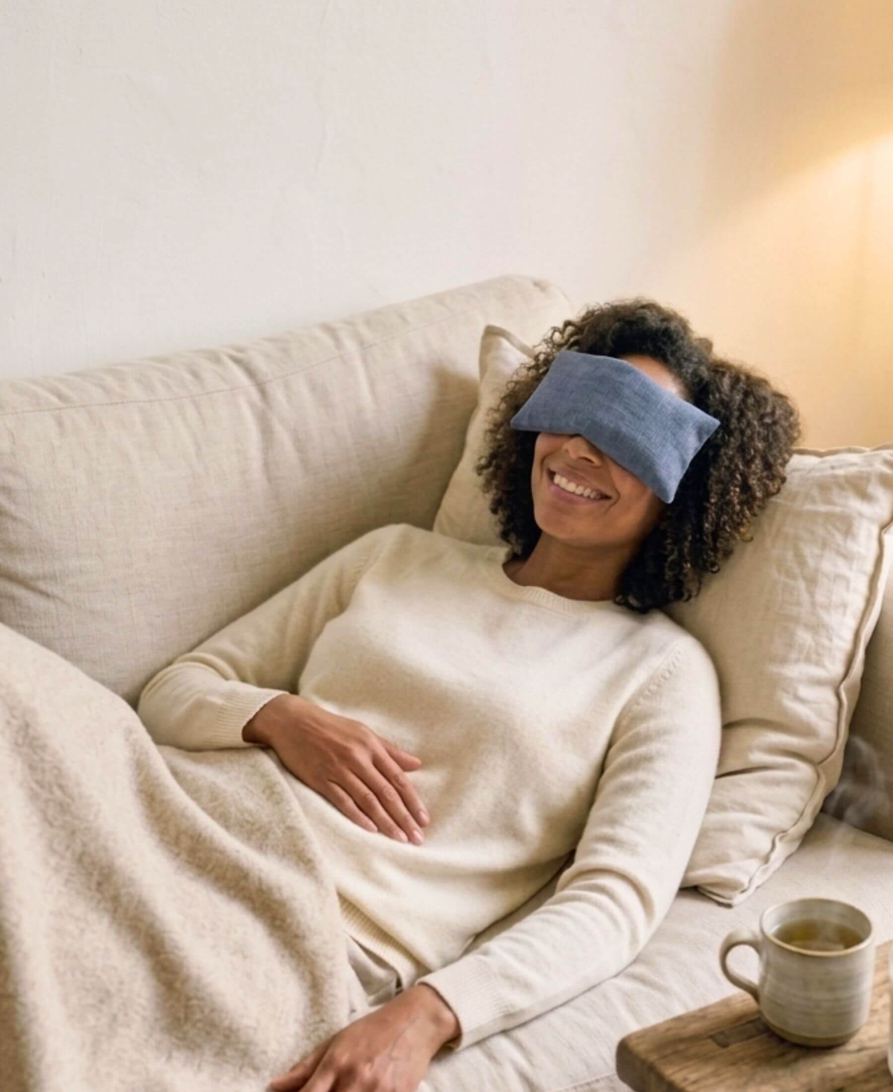 Plain Linen and Norfolk Lavender Eye Pillow