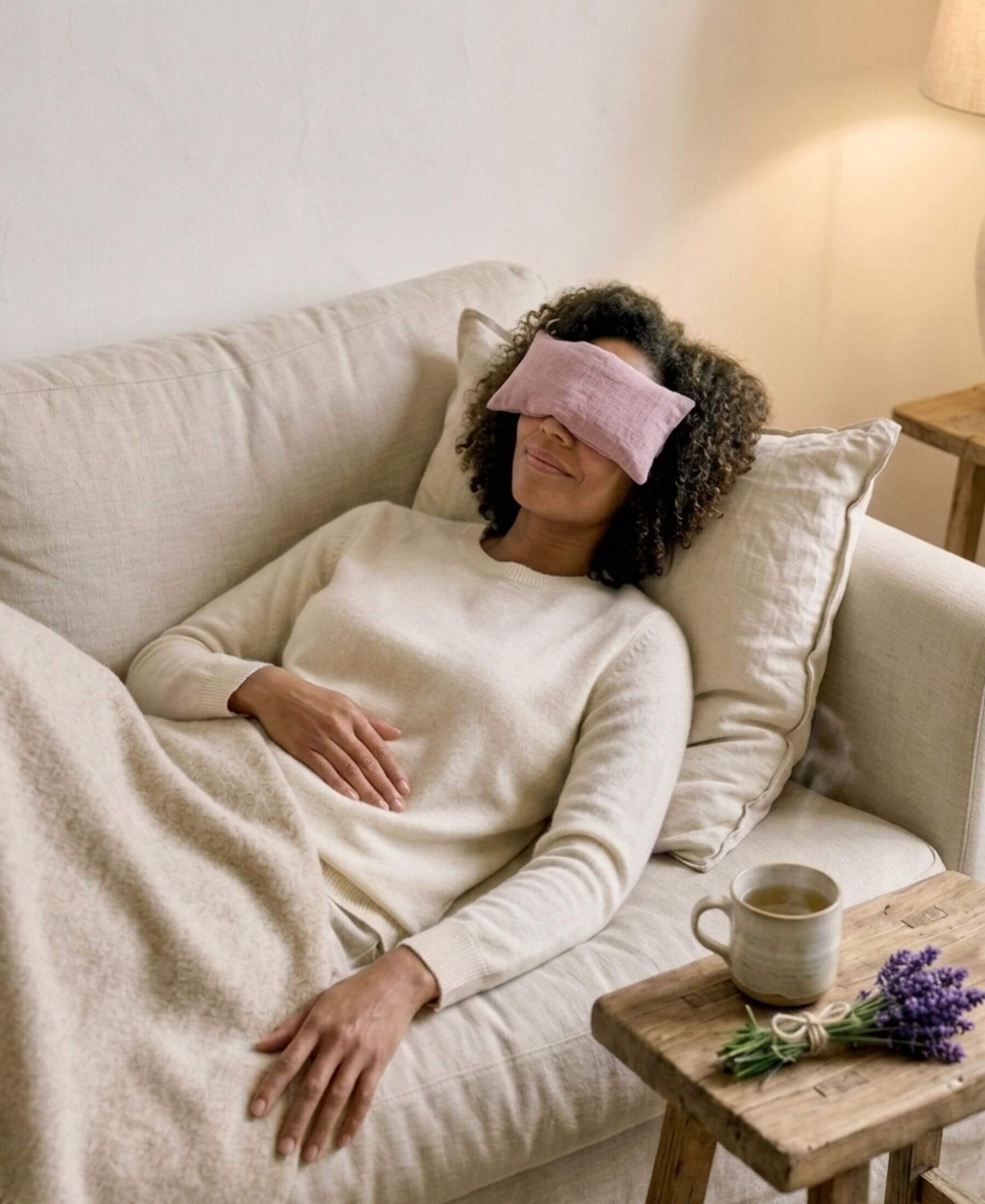 Plain Linen and Norfolk Lavender Eye Pillow