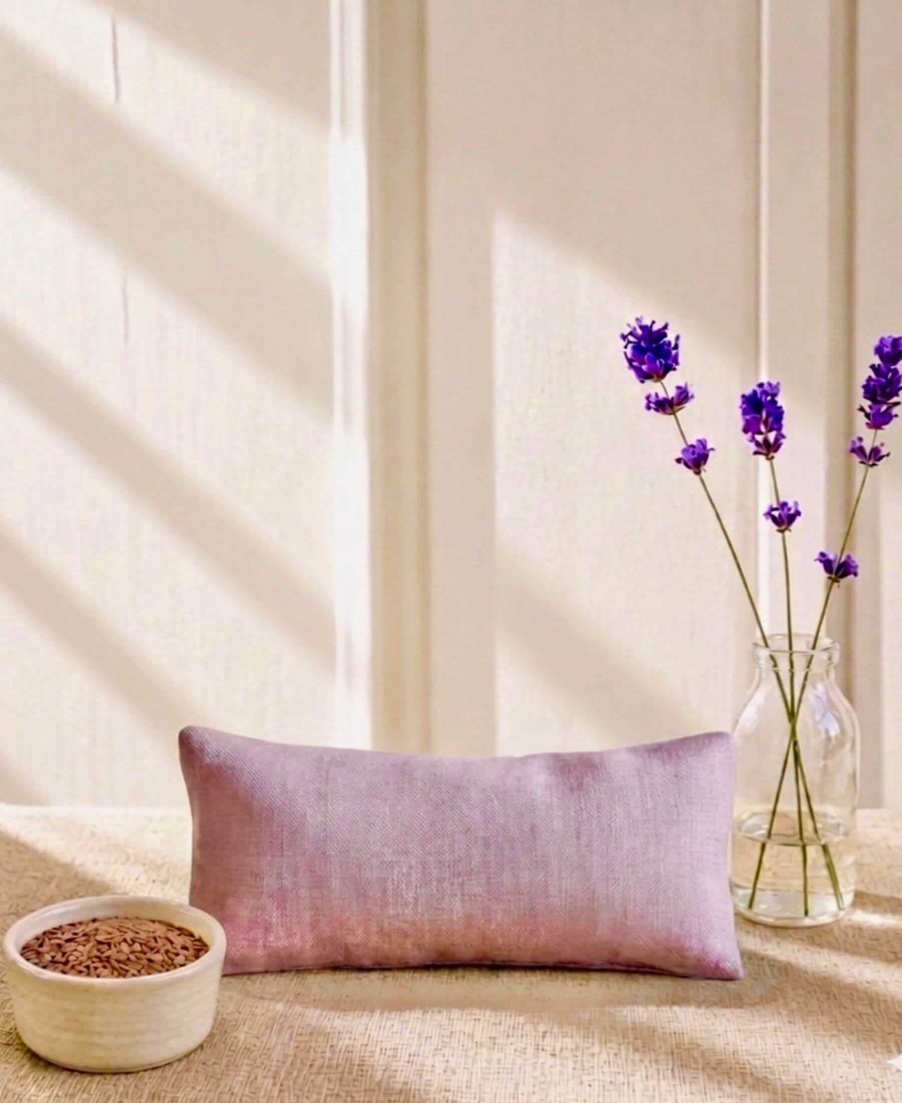 Plain Linen and Norfolk Lavender Eye Pillow