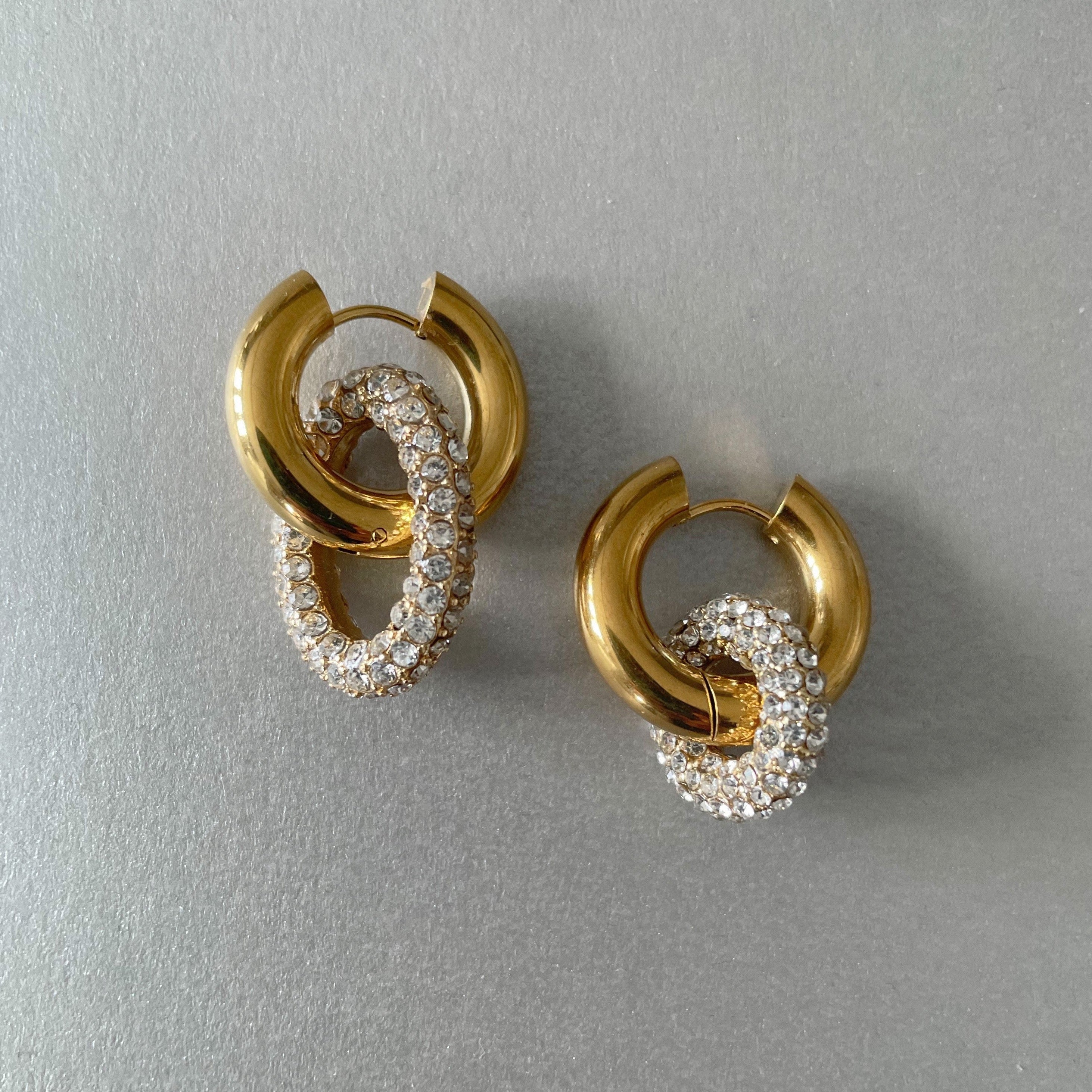 Halo Luxe Gem Encrusted Mismatch Earrings