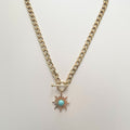 Calista Sunburst T Bar Choker Necklace