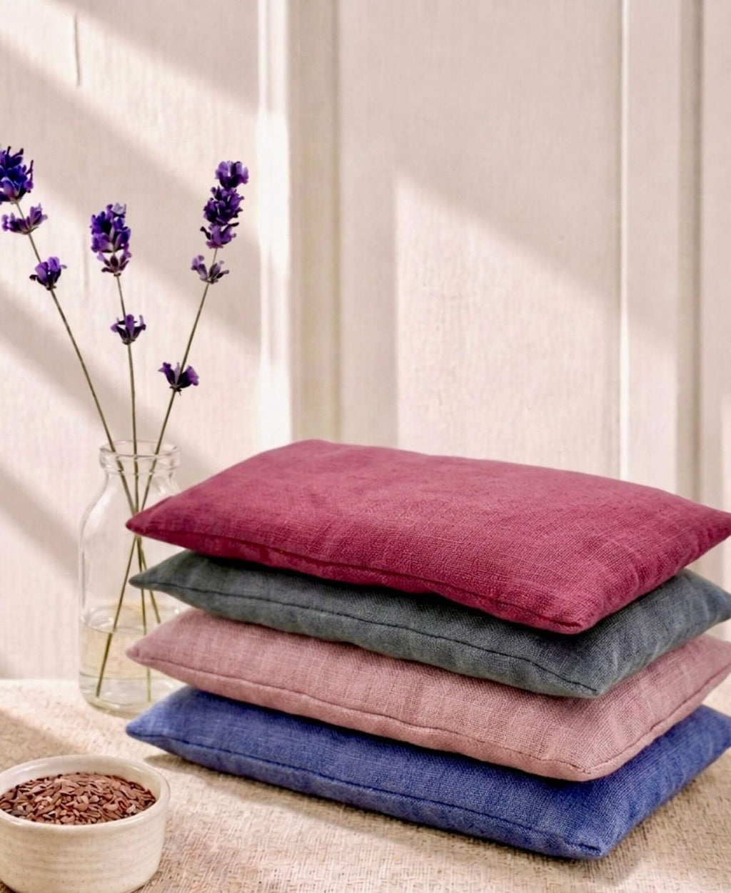 Plain Linen and Norfolk Lavender Eye Pillow