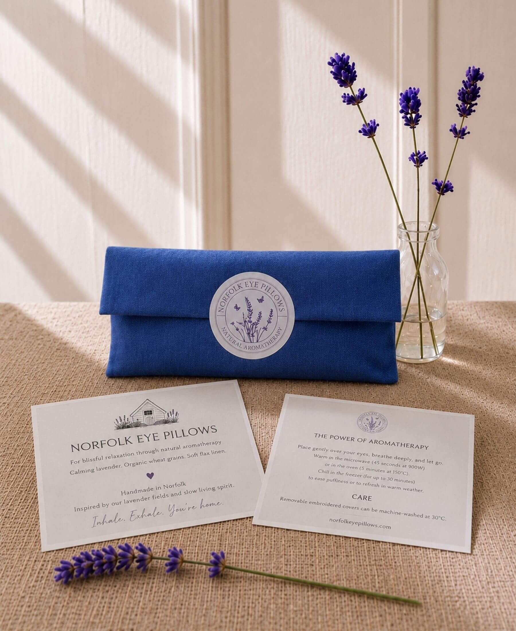 Namaste Embroidered Linen and Lavender Eye Pillow