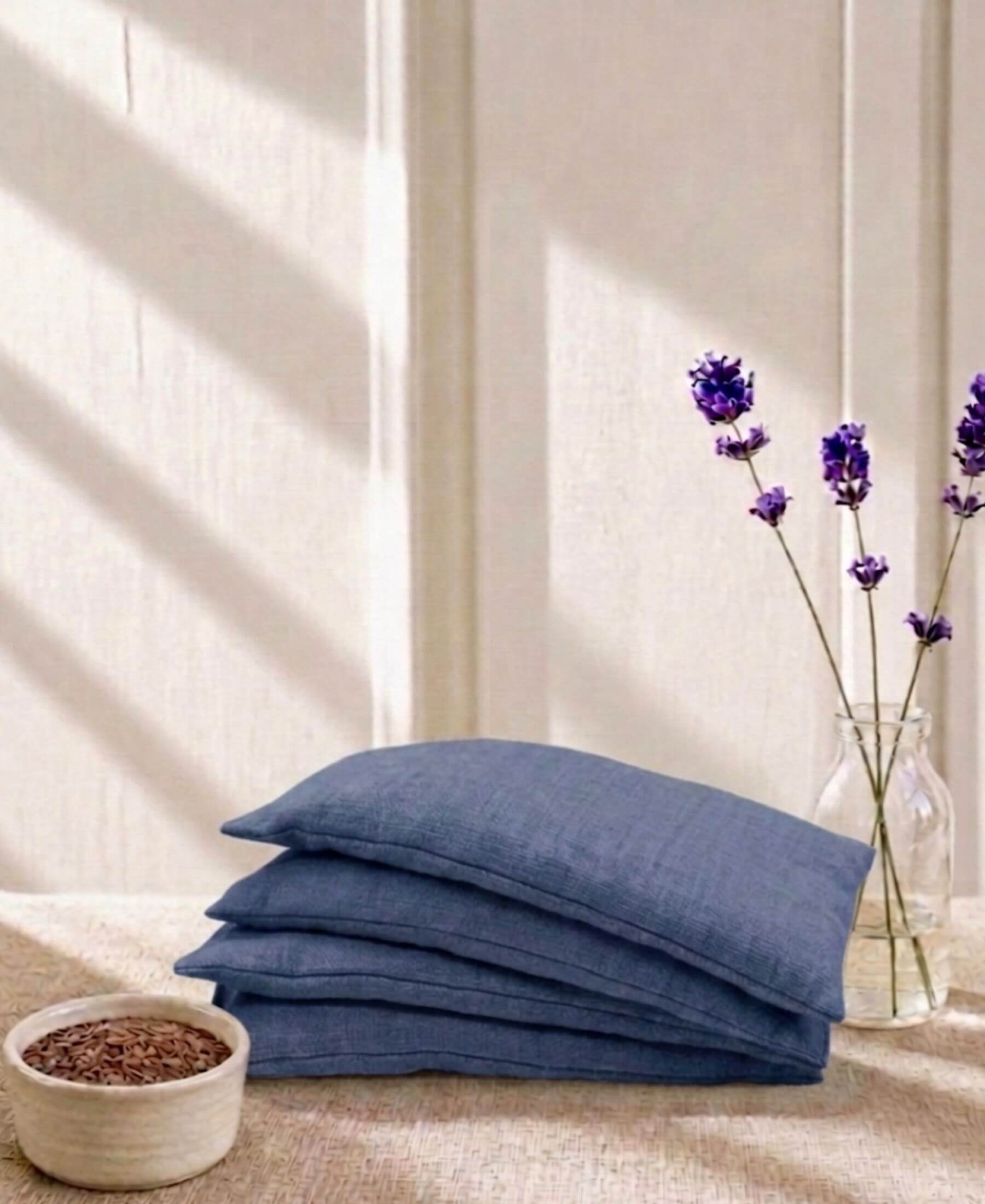 Plain Linen and Norfolk Lavender Eye Pillow