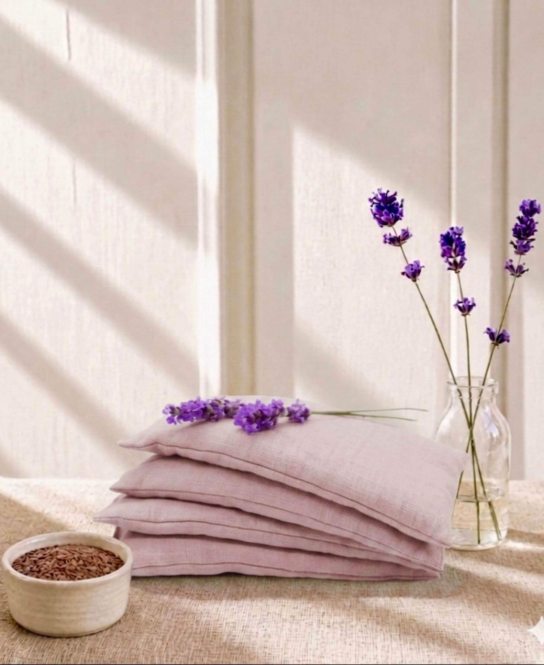Plain Linen and Norfolk Lavender Eye Pillow