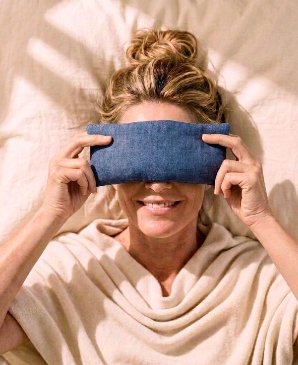 Plain Linen and Norfolk Lavender Eye Pillow
