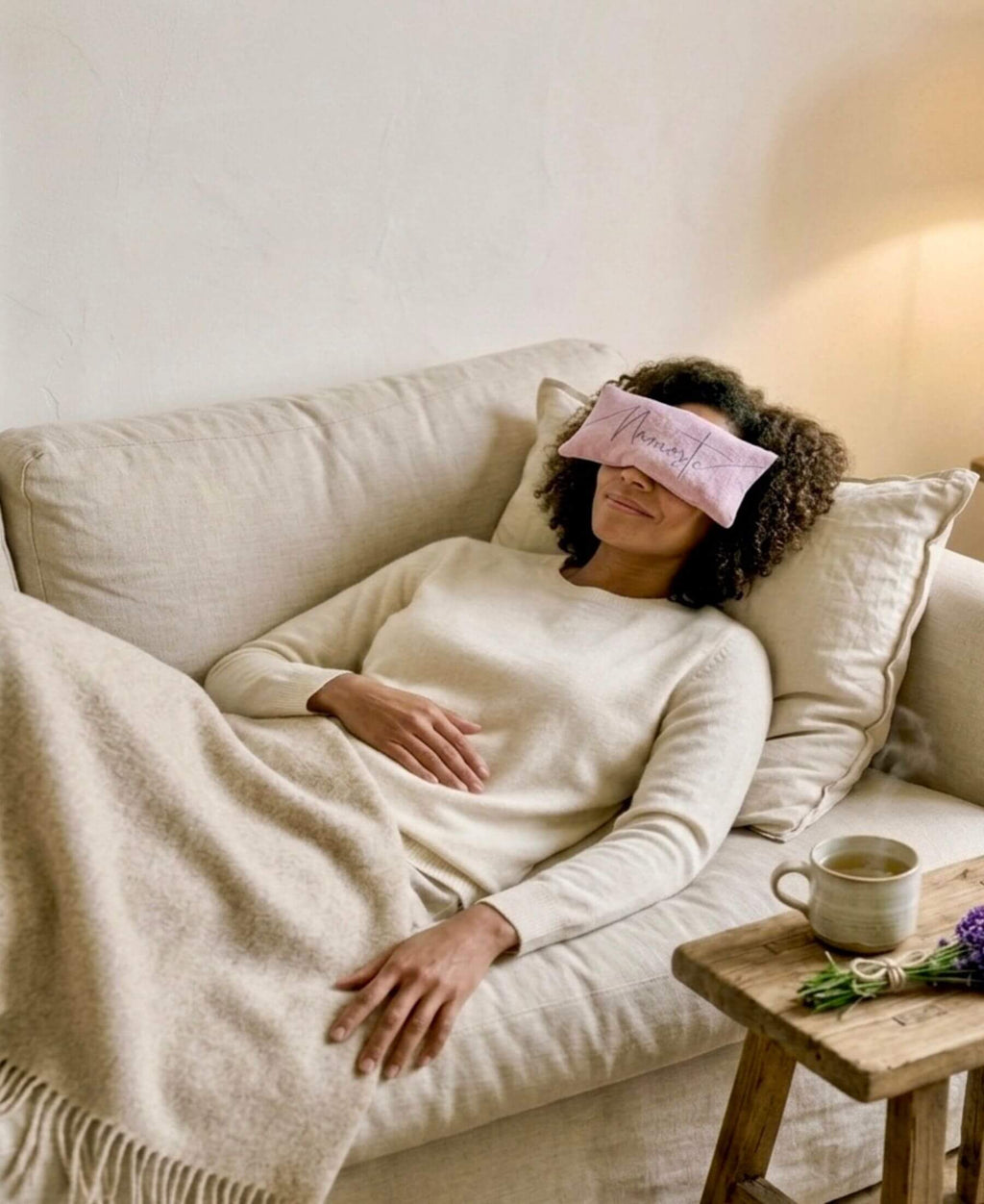 Namaste Embroidered Linen and Lavender Eye Pillow