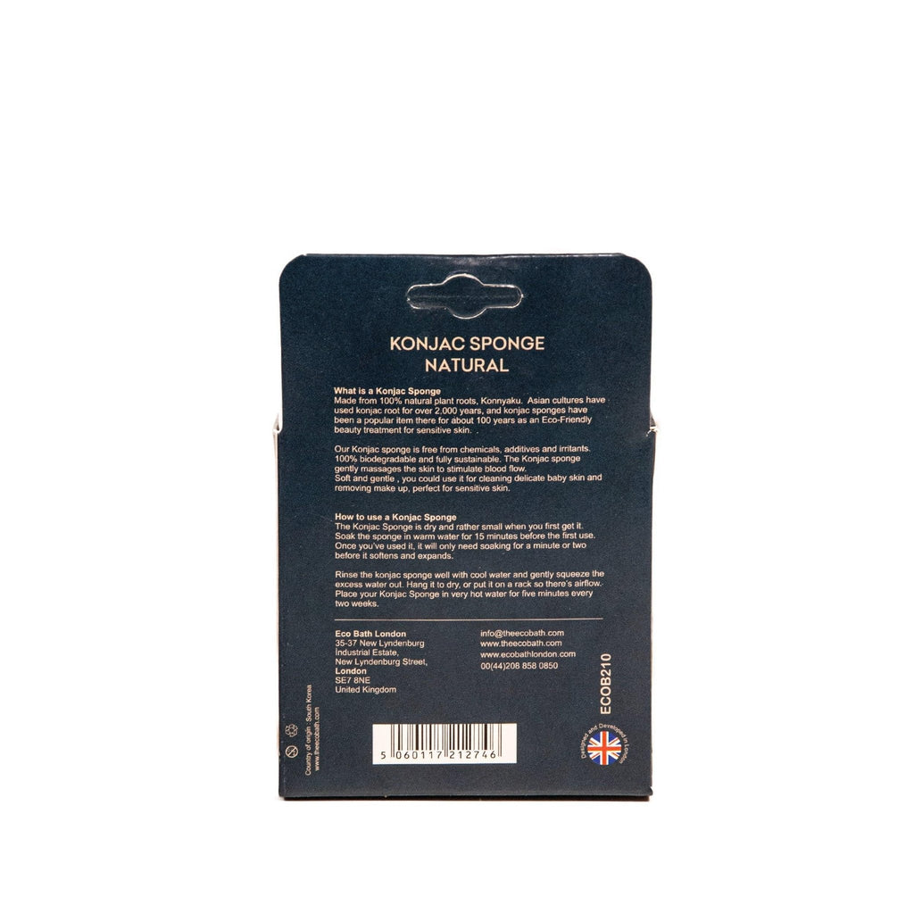 Eco Bath London Konjac Sponge Charcoal - Natural Exfoliating Sponge for Facial Deep Cleansing