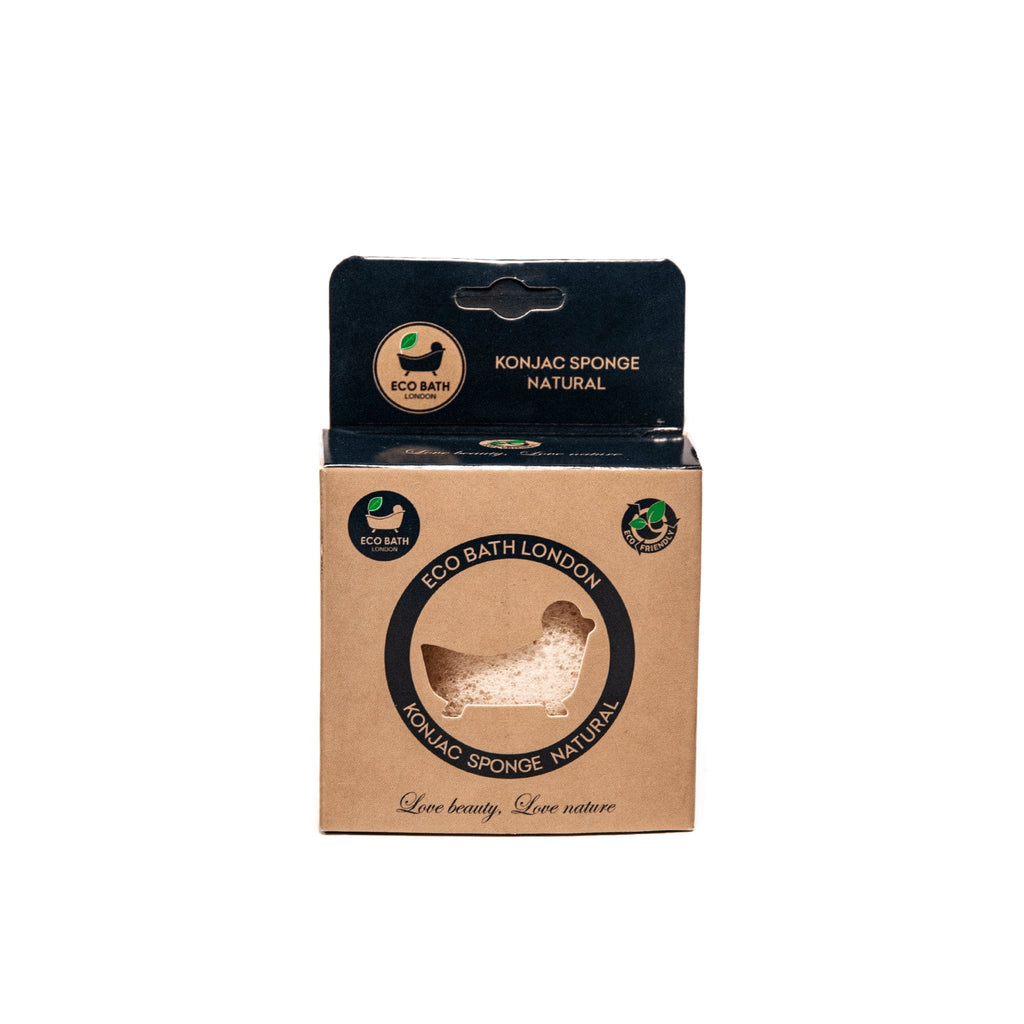 Eco Bath London Konjac Sponge Charcoal - Natural Exfoliating Sponge for Facial Deep Cleansing