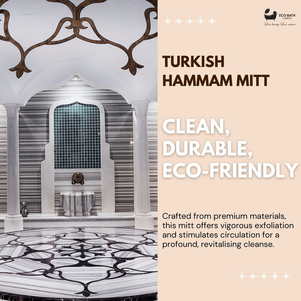 Eco Bath London Turkish Bath Mitt Fine Texture - Skin Exfoliating Glove