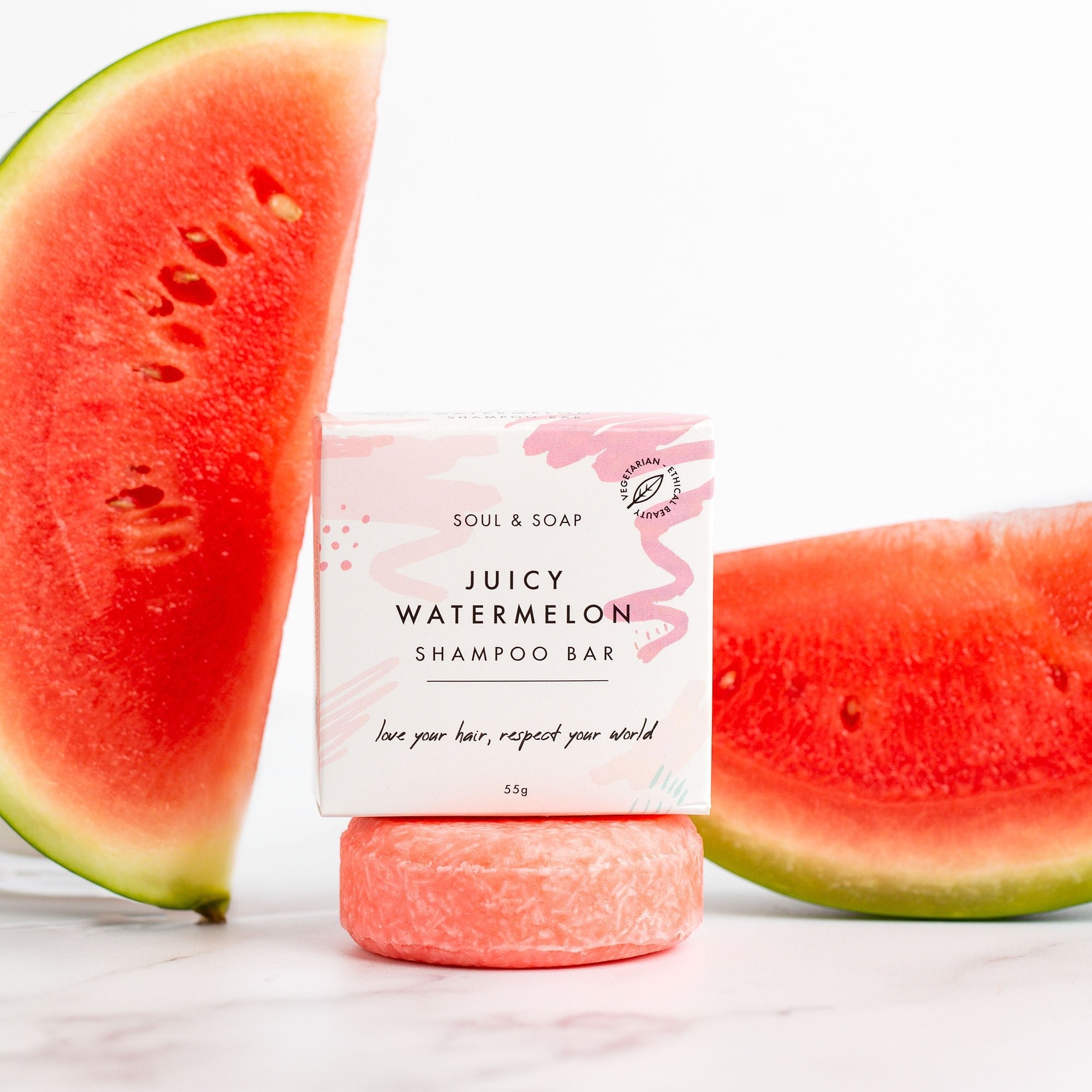 Juicy Watermelon Solid Shampoo Bar For All Hair Types