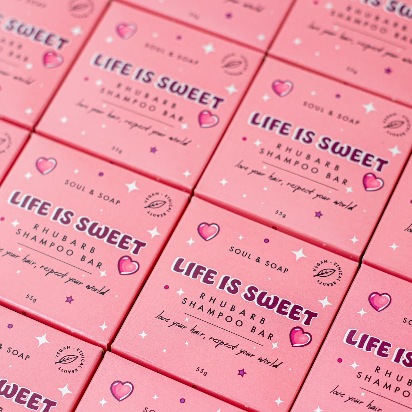 Life Is Sweet Shampoo Bar For All Hair Types - Vegan. Rhubarb Scented