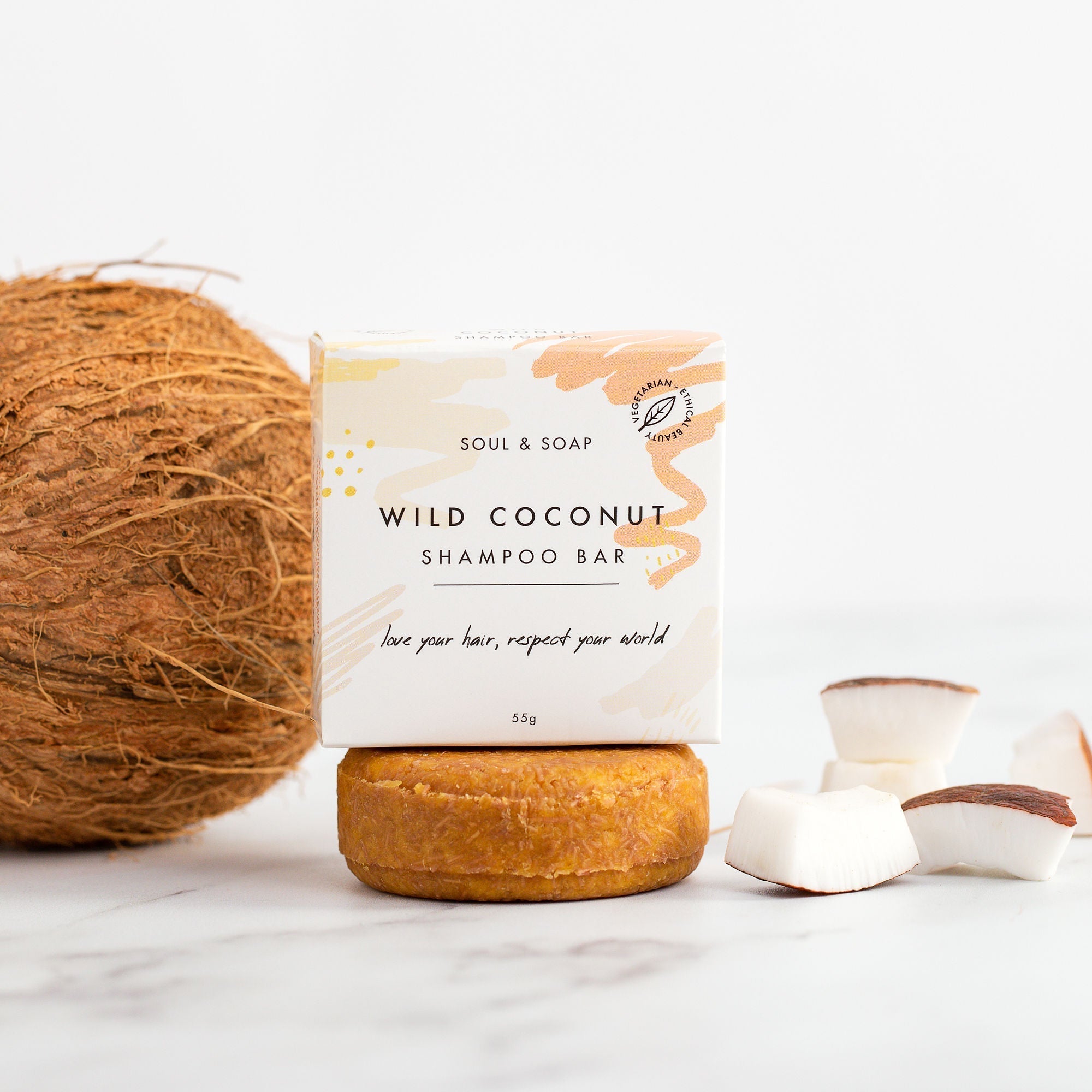 Wild Coconut Solid Shampoo Bar For All Hair Types - Vegan